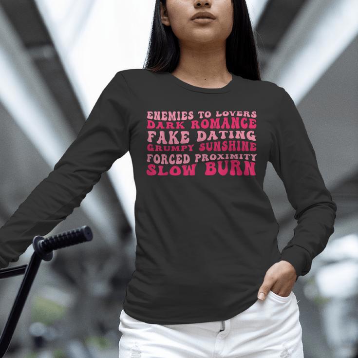 Bookish Romance Tropes Book Club Reader Spicy Book Lover Unisex Long Sleeve T-Shirt