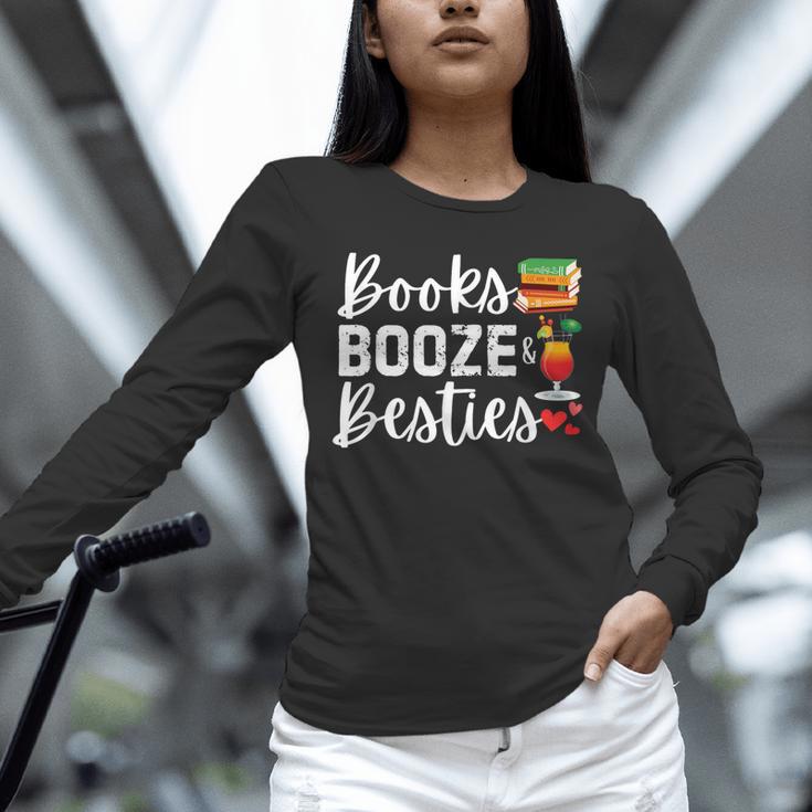 Books Booze And Besties Book Lover Bestie Squad Twinning Unisex Long Sleeve T-Shirt