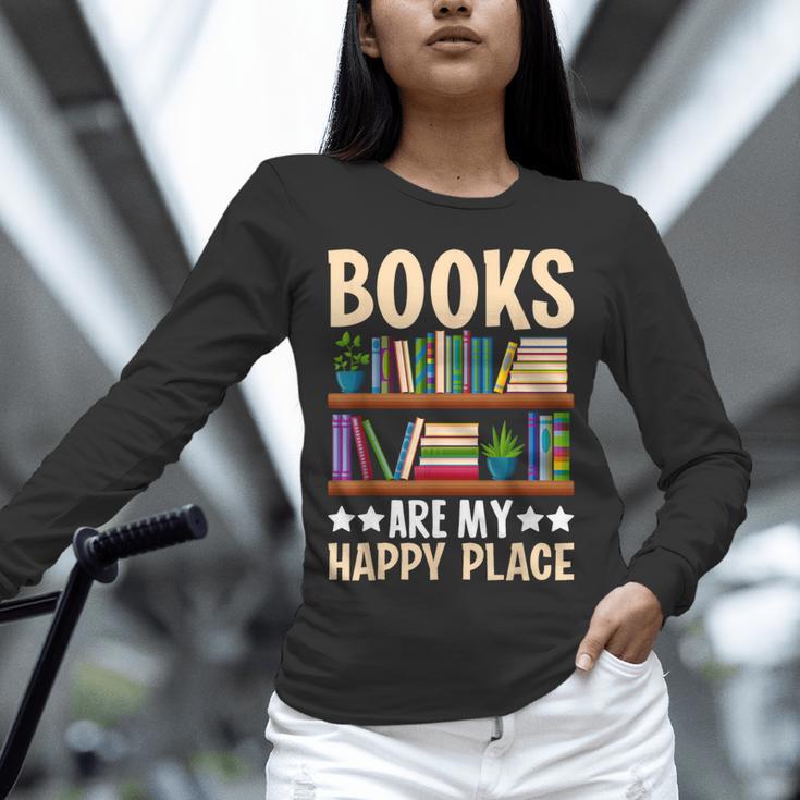 Books Are My Happy Place Unisex Long Sleeve T-Shirt
