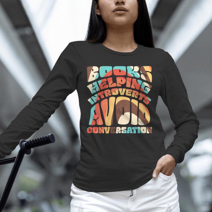 Books Helping Introverts Avoid Conversation Unisex Long Sleeve T-Shirt Books Helping Introverts Avoid Conversation Unisex Long Sleeve T-Shirt