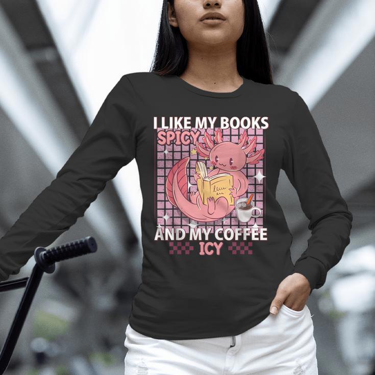I Like My Books Spicy And My Coffee Icy Librarian Unisex Long Sleeve T-Shirt