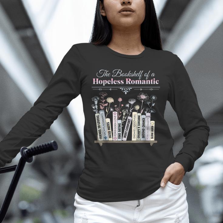 The Bookshelf Of a Hopeless Romantic Rom-Com Reading Bookish Unisex Long Sleeve T-Shirt The Bookshelf Of a Hopeless Romantic Rom-Com Reading Bookish Unisex Long Sleeve T-Shirt
