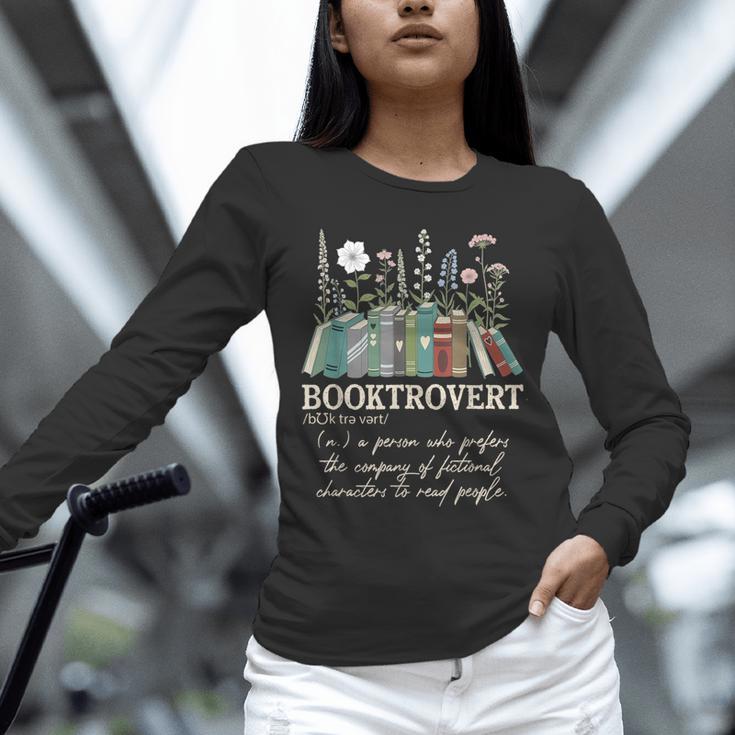 Booktrovert Definition Floral Books Reading Teacher Library Unisex Long Sleeve T-Shirt