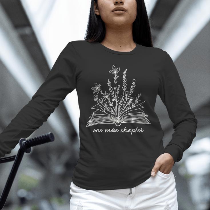 Bookworm One More Chapter Cozy Reader Minimalist Book Lover Unisex Long Sleeve T-Shirt