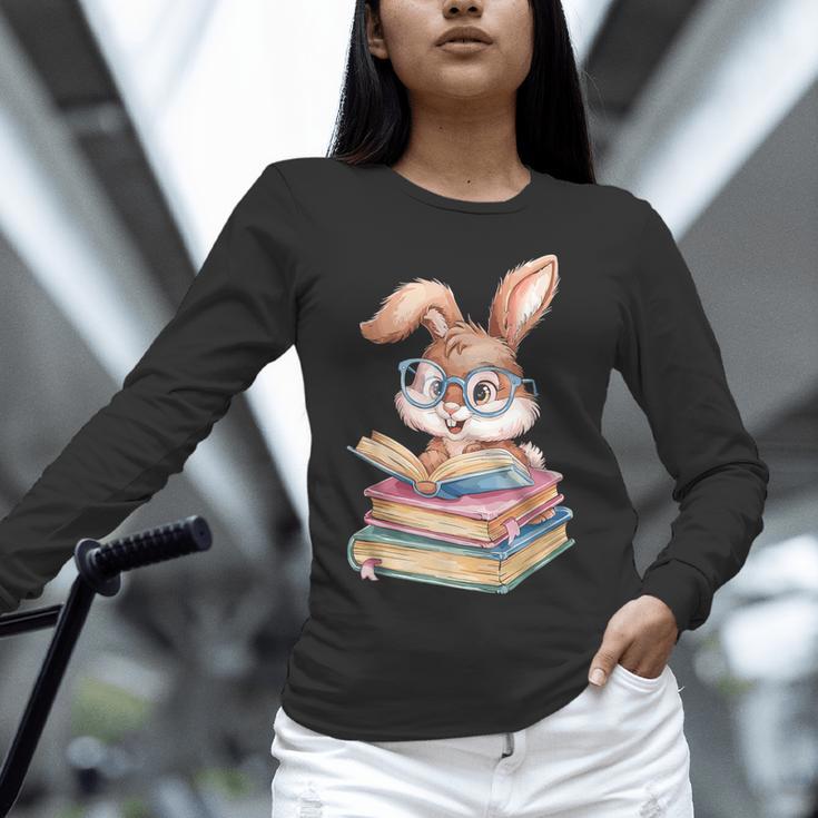 Bunny Rabbit Reading Books Rabbit Books Bunny Reader Unisex Long Sleeve T-Shirt Bunny Rabbit Reading Books Rabbit Books Bunny Reader Unisex Long Sleeve T-Shirt