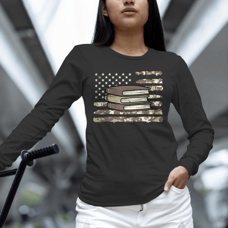 Camo Across America Read Reading Book Librarian Men Women Unisex Long Sleeve T-Shirt