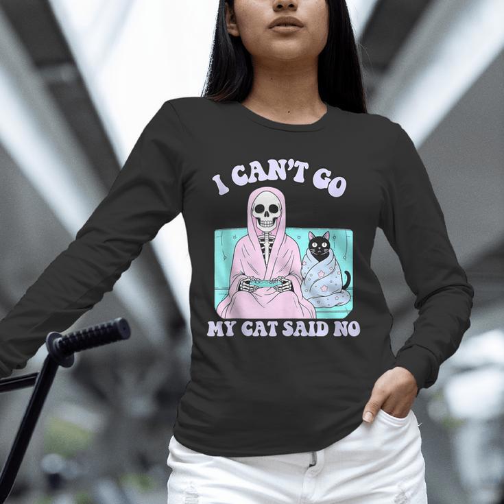 I Can't Go My Cat Said No Introvert Anxiety Cat Lover Unisex Long Sleeve T-Shirt I Can't Go My Cat Said No Introvert Anxiety Cat Lover Unisex Long Sleeve T-Shirt