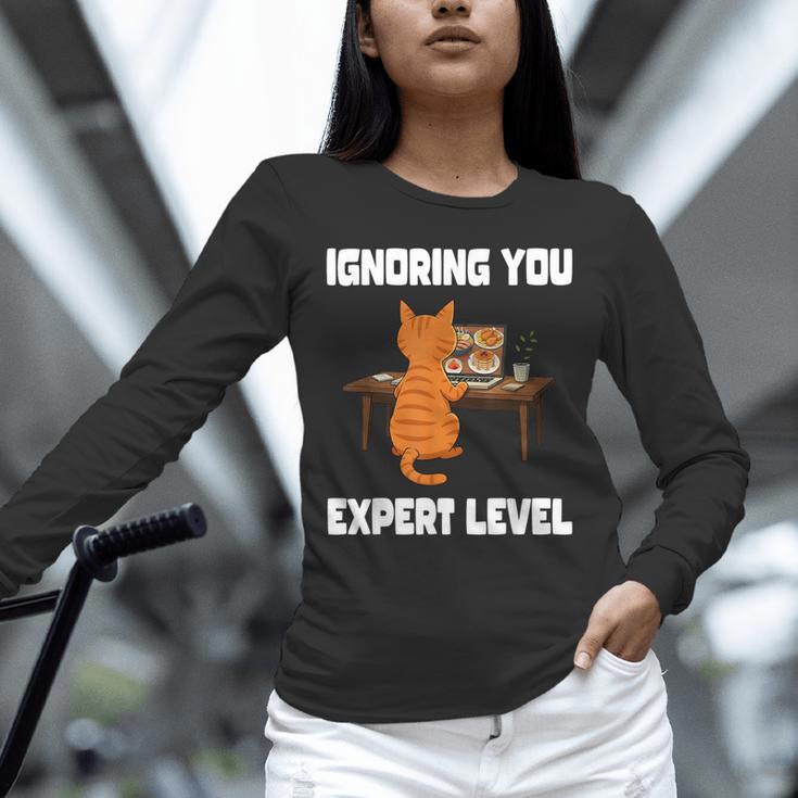 Cat Ignoring You Expert Level Orange Tabby Introvert Unisex Long Sleeve T-Shirt Cat Ignoring You Expert Level Orange Tabby Introvert Unisex Long Sleeve T-Shirt