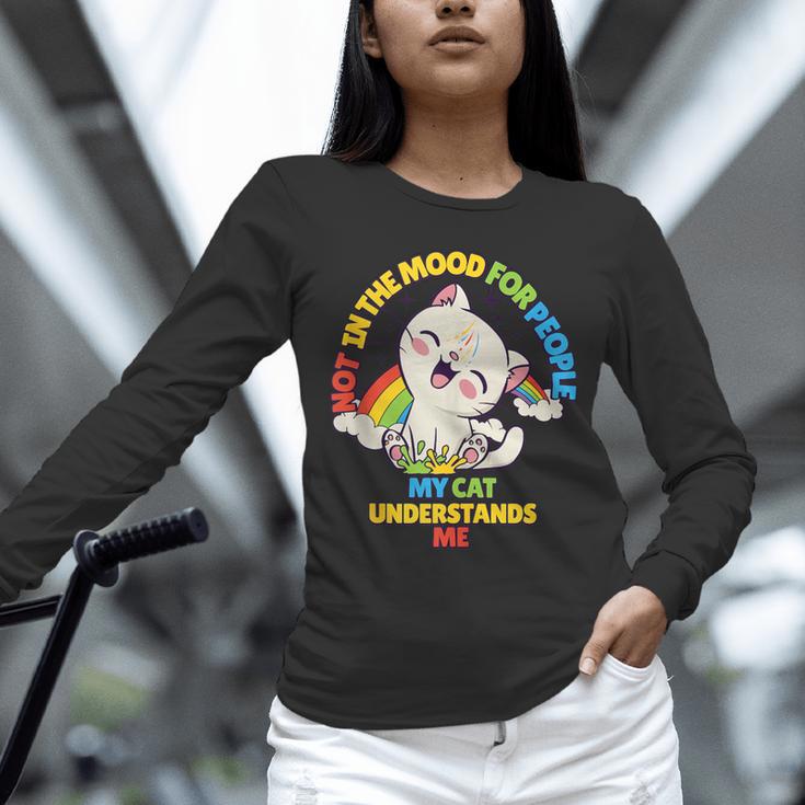 Cat Mom Loves Cats Dad Not In The Mood For People Introvert Unisex Long Sleeve T-Shirt
