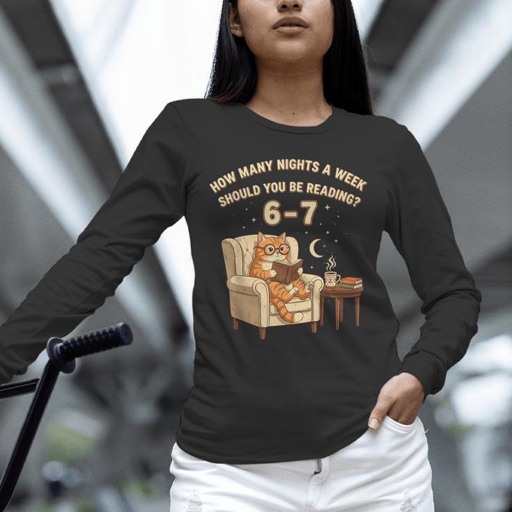 Cat Reading 6-7 Meme English Teacher Book Lover Humor Unisex Long Sleeve T-Shirt Cat Reading 6-7 Meme English Teacher Book Lover Humor Unisex Long Sleeve T-Shirt