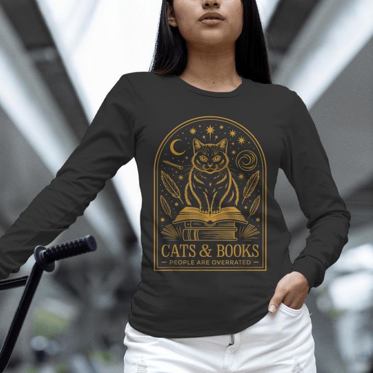 Cats And Books Because People Are Overrated Unisex Long Sleeve T-Shirt