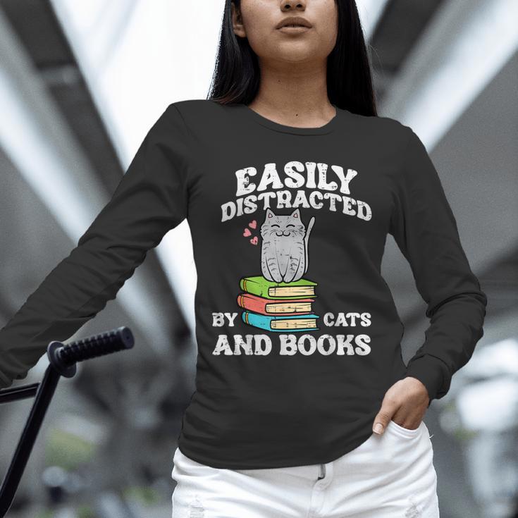 Cats And Books Read Reading Librarian Book Across America Unisex Long Sleeve T-Shirt