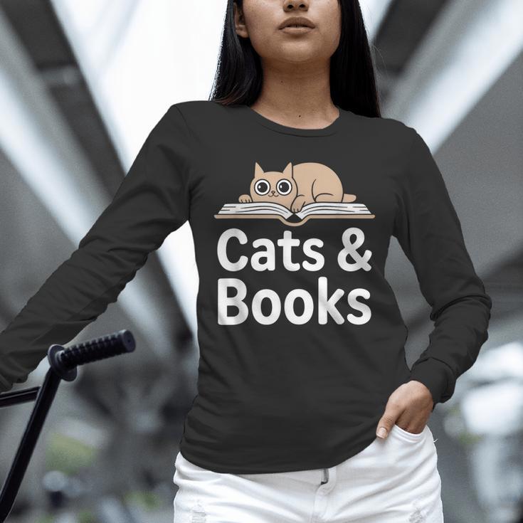 Cats And Books Unisex Long Sleeve T-Shirt