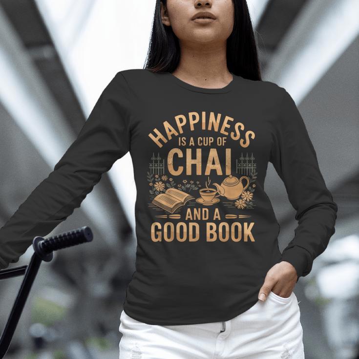 Chai And A Good Book Lover Reading Chai Tea Chai Latte Unisex Long Sleeve T-Shirt