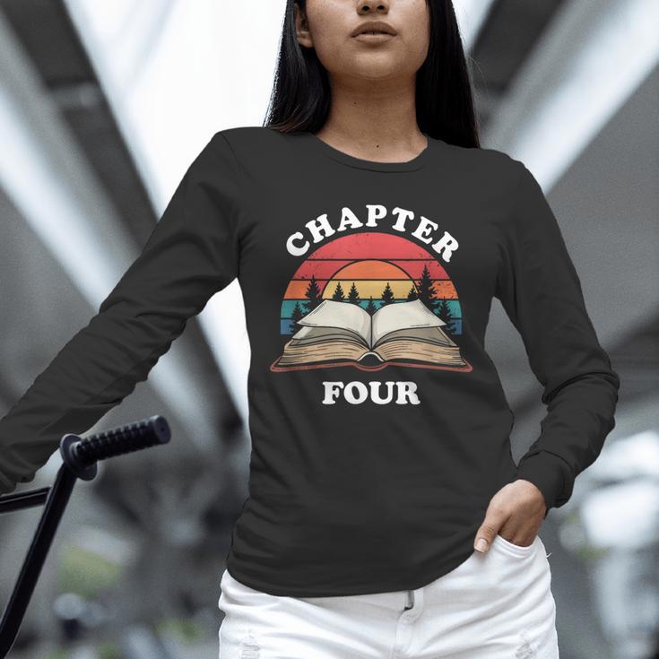 Chapter Four Book Reading 4th Birthday 4 Year Old Unisex Long Sleeve T-Shirt Chapter Four Book Reading 4th Birthday 4 Year Old Unisex Long Sleeve T-Shirt