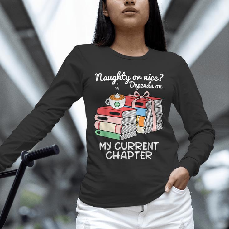 Christmas Book Lovers Naughty Or Nice Unisex Long Sleeve T-Shirt