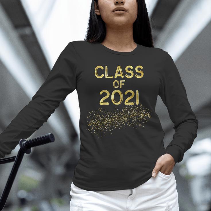 CLASS Of 2021 Gold Bokeh Confetti Fun Graduation Unisex Long Sleeve T-Shirt