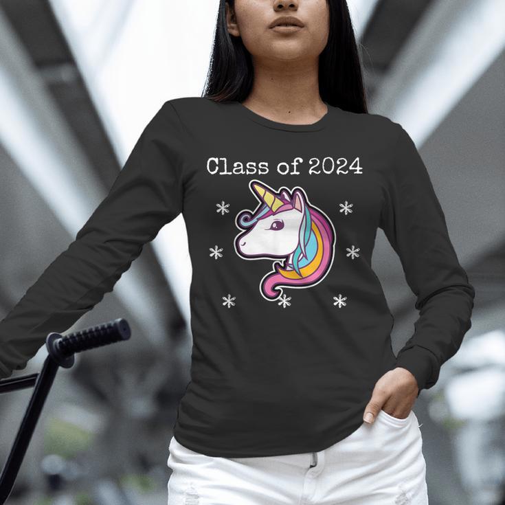 Class Of 2024 Graduation Year Unicorn Tee Shirt Unisex Long Sleeve T-Shirt
