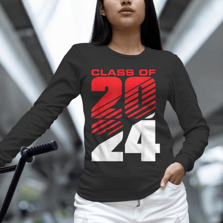 Class Of 2024 High School Senior Graduation Red Sports Style Unisex Long Sleeve T-Shirt