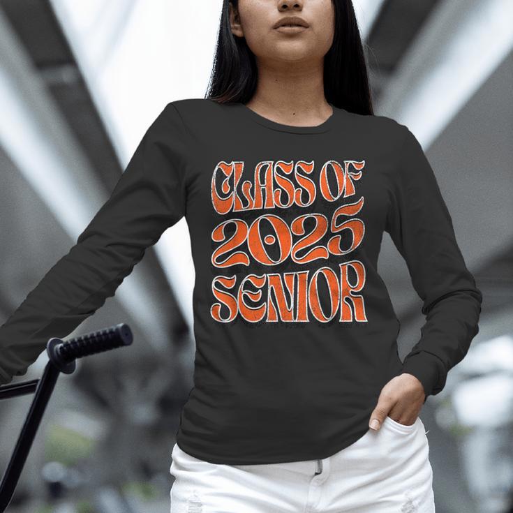 Class Of 2025 Senior Orange And Student Graduation Unisex Long Sleeve T-Shirt