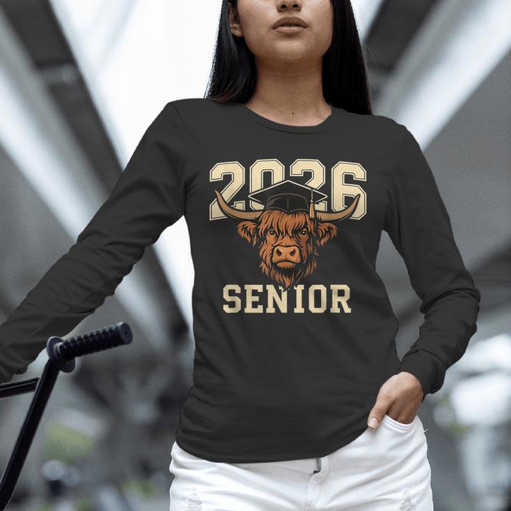 Class Of 2026 Highland Cow Senior Graduation School Pride Unisex Long Sleeve T-Shirt