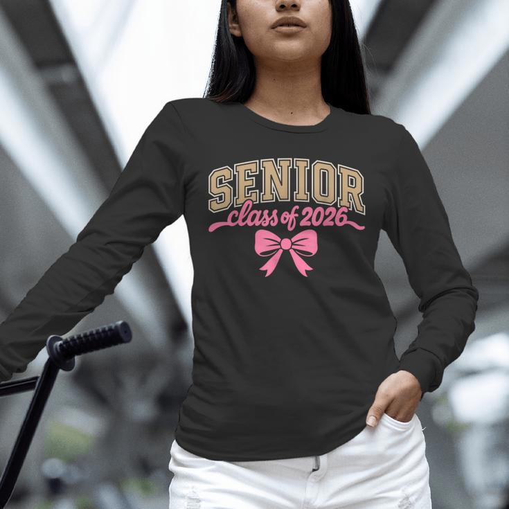 Class Of 2026 Pink Coquette Bow Senior Graduation Unisex Long Sleeve T-Shirt