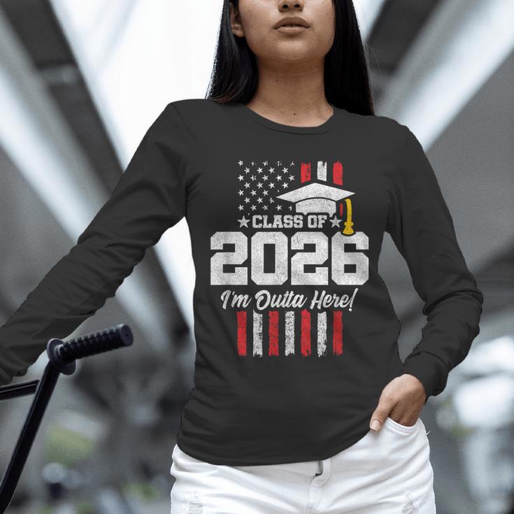 Class Of 2026 Senior Graduation American Flag Senior 2026 Unisex Long Sleeve T-Shirt