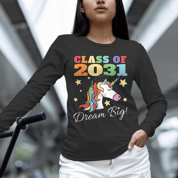 Class Of 2031 Magical Unicorn Graduation Cap Unisex Long Sleeve T-Shirt