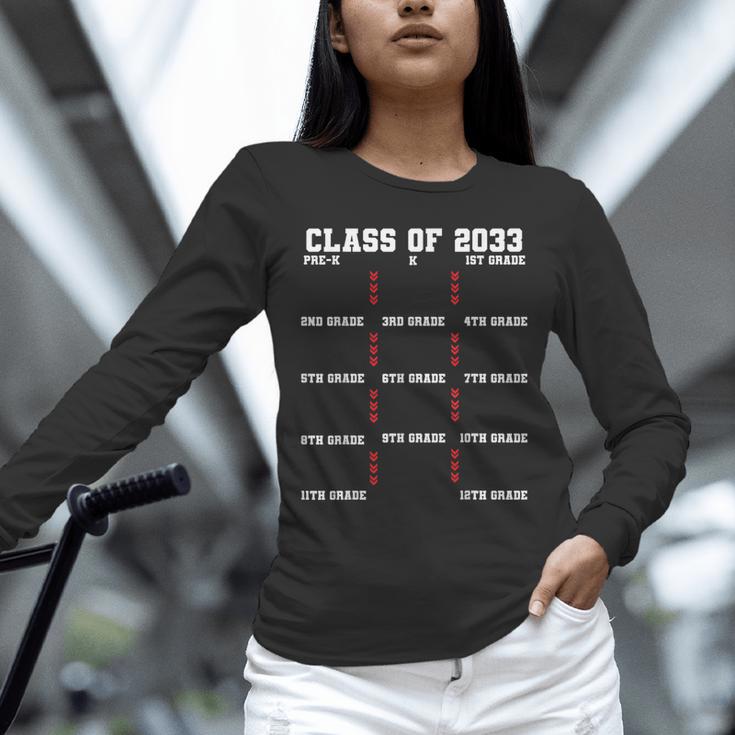Class Of 2033 Graduation With Space For Hand Prints Unisex Long Sleeve T-Shirt