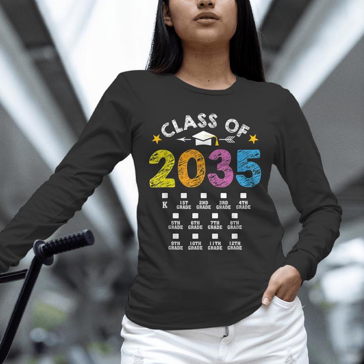 Class Of 2035 Grow With Me Checklist Graduation Unisex Long Sleeve T-Shirt