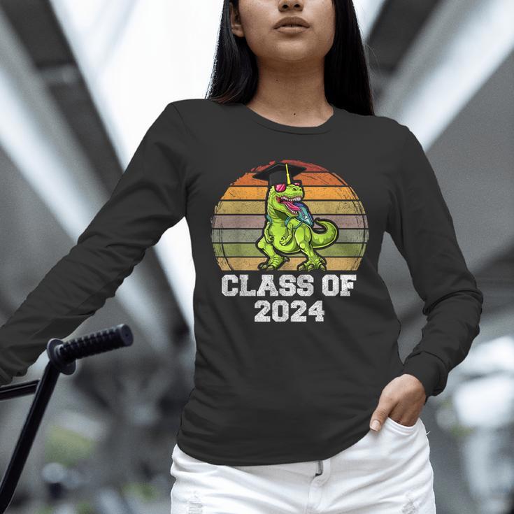 Class Of Dinosaur Apparel 2024 Graduation Graduate Dino Boy Unisex Long Sleeve T-Shirt
