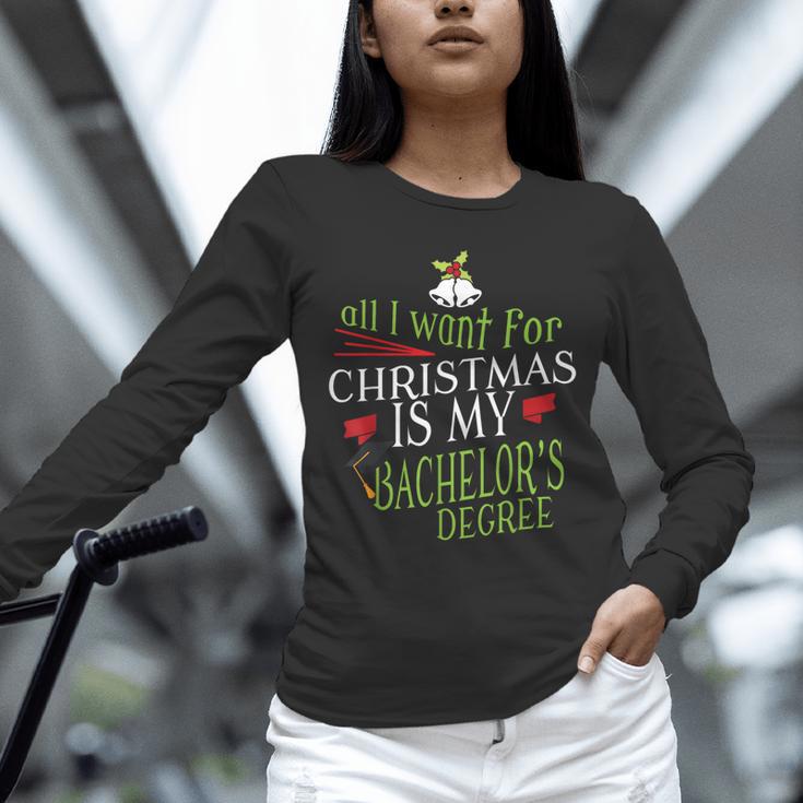 College Student Christmas Bachelors Degree Graduation Unisex Long Sleeve T-Shirt