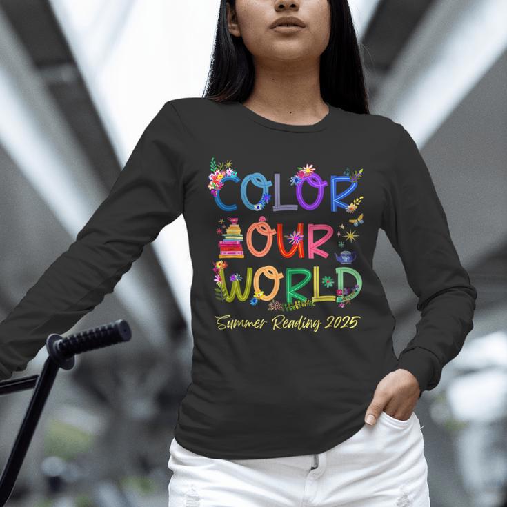 Color Our World Summer Reading 2025 Boho Wildflower Book Unisex Long Sleeve T-Shirt Color Our World Summer Reading 2025 Boho Wildflower Book Unisex Long Sleeve T-Shirt