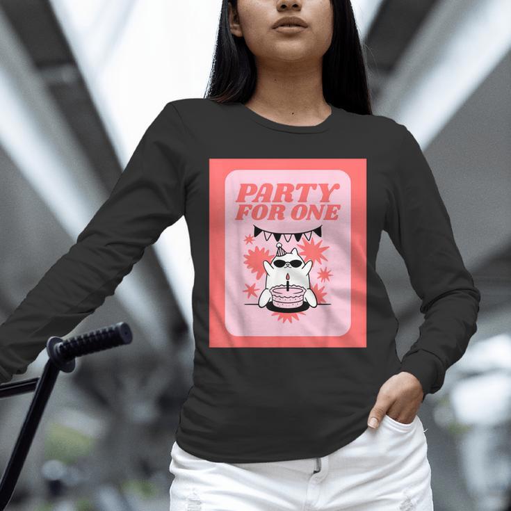 Cool Fun Cute Party Introvert Cat Character Unisex Long Sleeve T-Shirt Cool Fun Cute Party Introvert Cat Character Unisex Long Sleeve T-Shirt