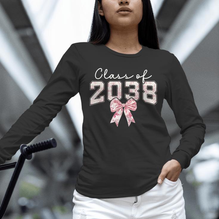 Coquette Bow Preppy Class Of 2038 Girly Girl 2038 Graduation Unisex Long Sleeve T-Shirt