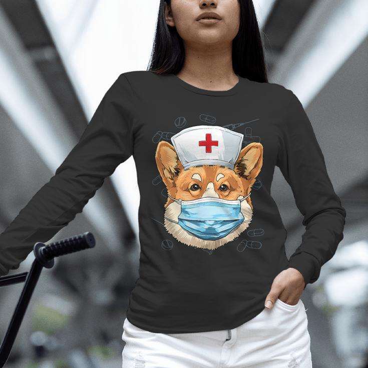 Corgi Dog Nurse RN Nursing School Graduation Unisex Long Sleeve T-Shirt