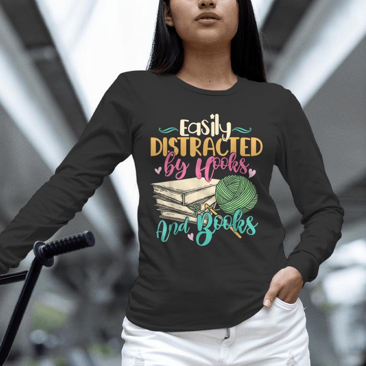 Crochet And Reading Crocheter Bookish Crocheting Book Lover Unisex Long Sleeve T-Shirt