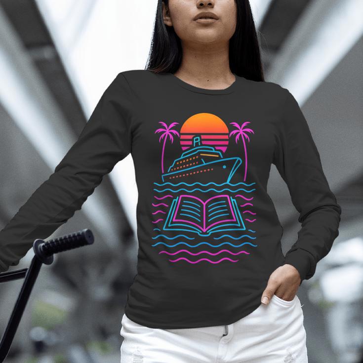 Cruise Ship Vacations Reading Book Lovers Sunset Unisex Long Sleeve T-Shirt