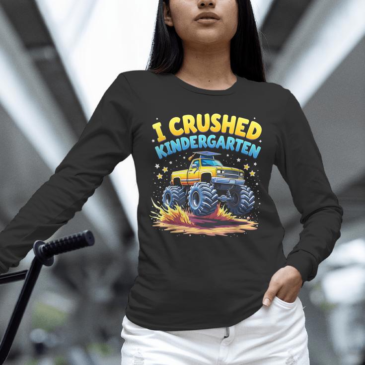 I Crushed Kindergarten Monster Truck Graduation Boys Kids Unisex Long Sleeve T-Shirt