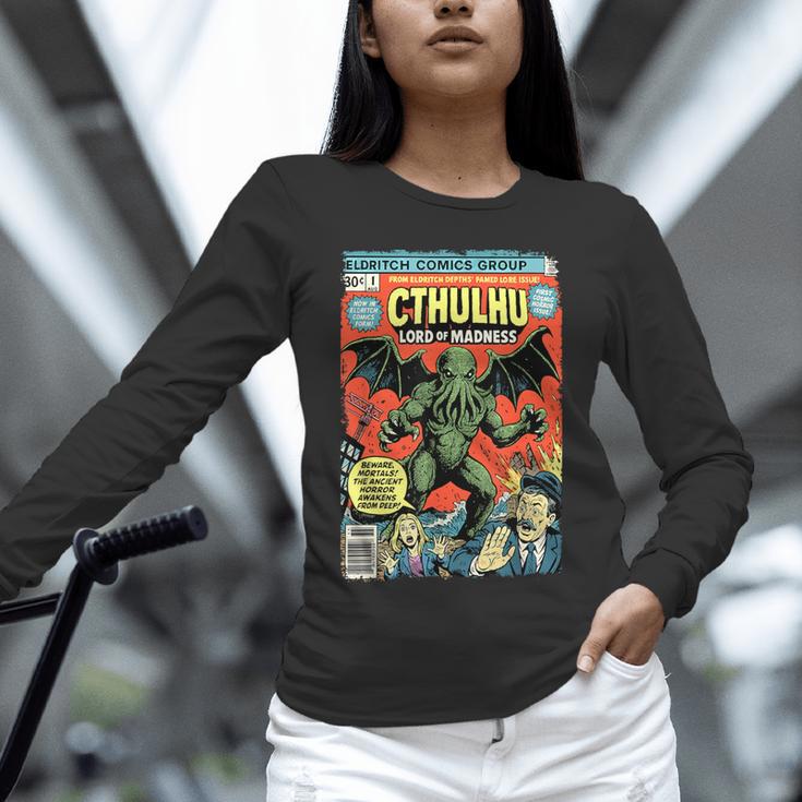 Cthulhu Lord Of Madness Vintage Comic Book Cover Unisex Long Sleeve T-Shirt Cthulhu Lord Of Madness Vintage Comic Book Cover Unisex Long Sleeve T-Shirt