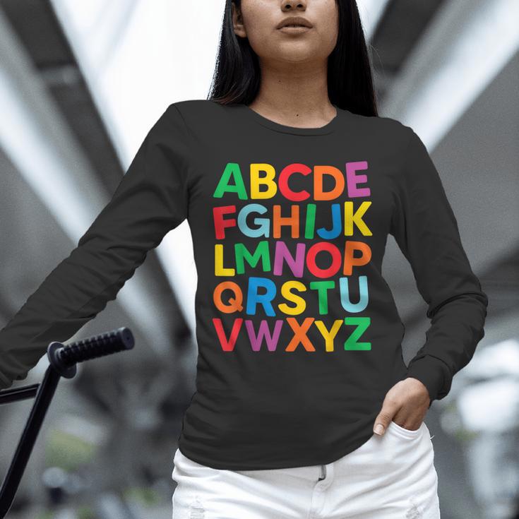 Cute ABCs Shirt Alphabet Colorful Letters Reading Books Kids Unisex Long Sleeve T-Shirt