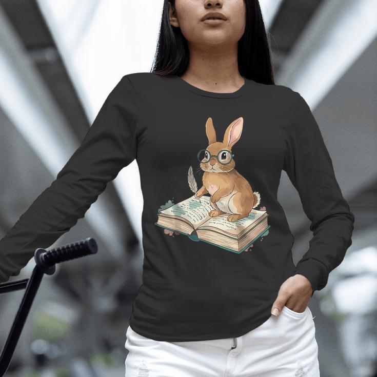 Cute Bunny Reading Book Glasses Bookworm Unisex Long Sleeve T-Shirt Cute Bunny Reading Book Glasses Bookworm Unisex Long Sleeve T-Shirt