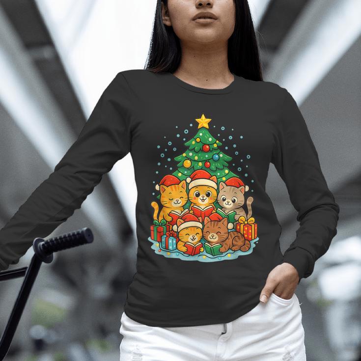 Cute Cats Reading Books Christmas Tree Unisex Long Sleeve T-Shirt Cute Cats Reading Books Christmas Tree Unisex Long Sleeve T-Shirt