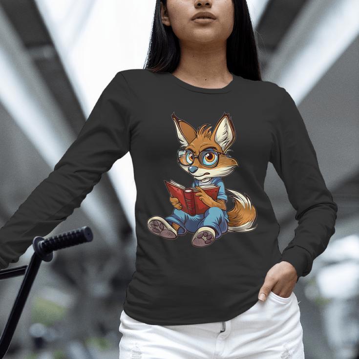 Cute Coyote With Book I Kids Coyote Unisex Long Sleeve T-Shirt