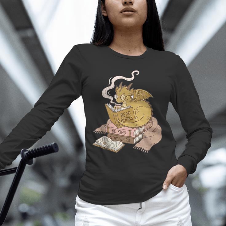 Cute Dragon Be Kind Stay Weird Read Books Unisex Long Sleeve T-Shirt Cute Dragon Be Kind Stay Weird Read Books Unisex Long Sleeve T-Shirt