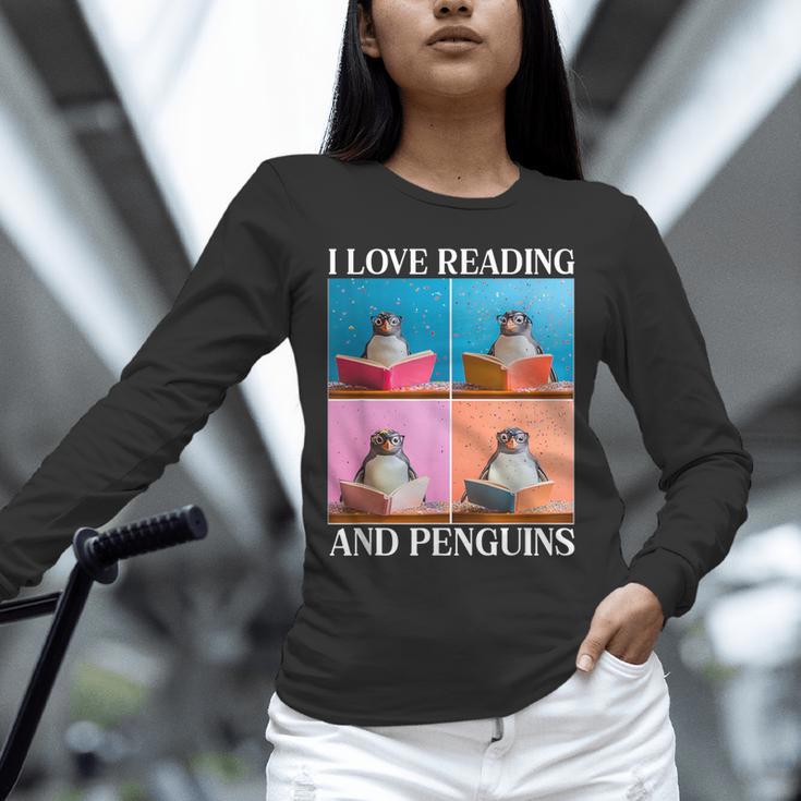 Cute Penguin Reading Book School Librarian Teacher Student Unisex Long Sleeve T-Shirt