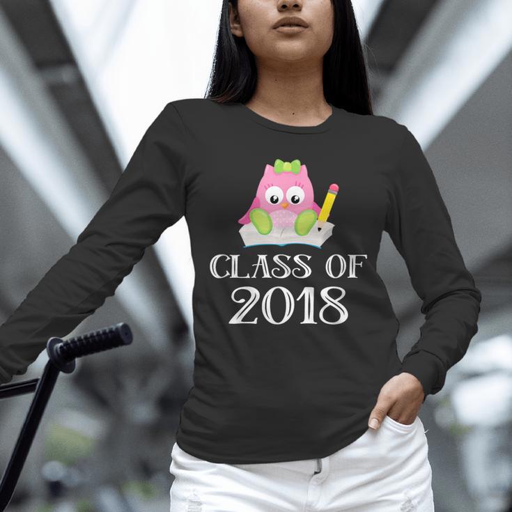 Cute Pink School Owl Class Of 2018 Graduation Unisex Long Sleeve T-Shirt