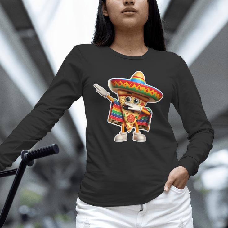 Dabbing Mexican Pizza Dance Food Lover Graduation Unisex Long Sleeve T-Shirt