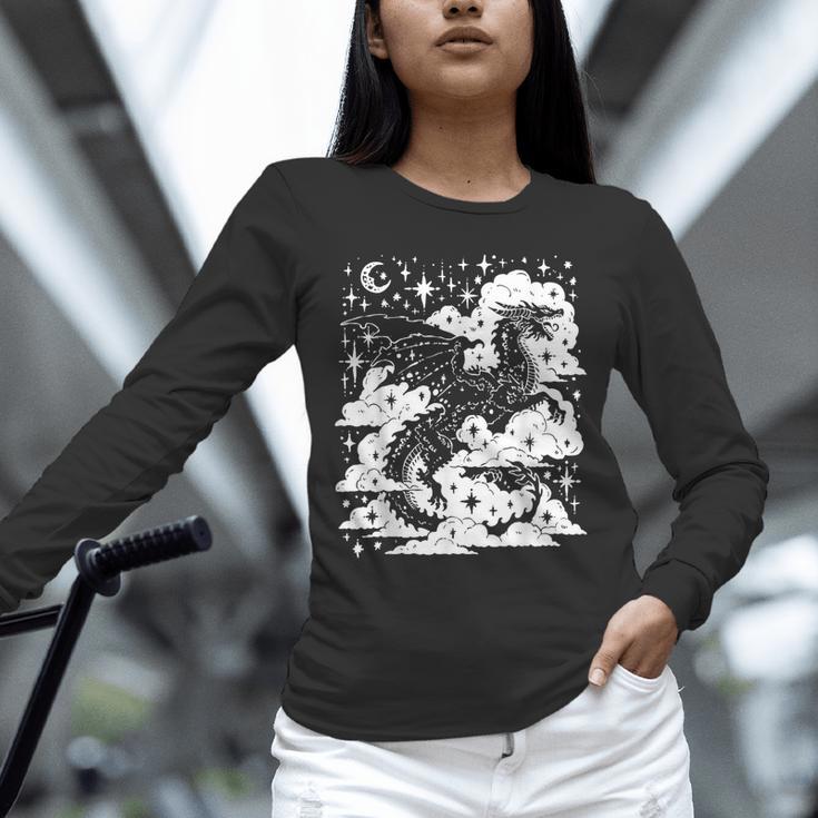 Dark Academia Fantasy Dragon Book Lover Bookish Goblincore Unisex Long Sleeve T-Shirt Dark Academia Fantasy Dragon Book Lover Bookish Goblincore Unisex Long Sleeve T-Shirt