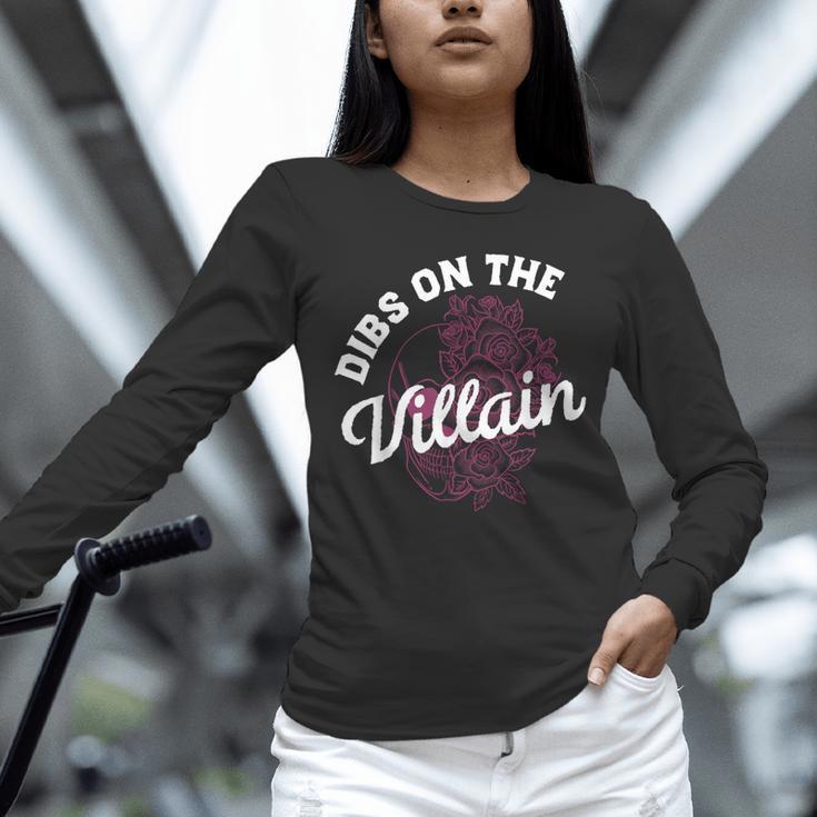 Dibs On The Villain Dark Romance Books Skeleton Morally Grey Unisex Long Sleeve T-Shirt